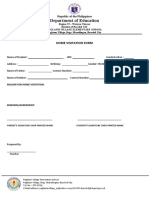 Department of Education: Home Visitation Form