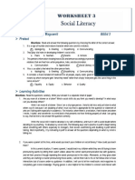 Worksheet 3 Building and Enhancing Literacy