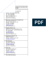 LIST - Italian Cos in India