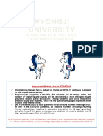 Myongji University: Guideline For 2022 Fall Exchange Program