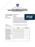 Environmental Engineering Laboratory Open-Ended Lab Report: Marks Comments