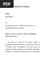 Sop of Aravind Aberdeen MSC Geographical Information Systems