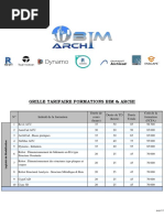 Grille Tarifaire Formations BIM & ARCHI