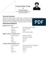 Curriculum Vitae: Personal Statement