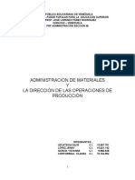 ADministración DE MATERIALES y DIRección DE OPERACiones