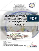 Physical Education 7 First Quarter Week 2: Learning Activity Sheets