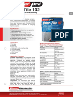 Pioneer Pro Water Tite 102 Technical Spec Sheet