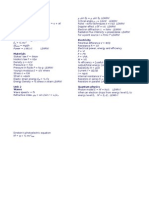 Formula Sheet Unit 1 and 2