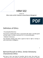 Ethics, Justice, and Fair Treatment in Human Resource Management