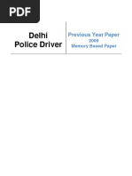 Delhi Police Driver 2009 Memory Based Hindi