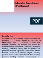 Safety Guidelines For Recombinant DNA Research