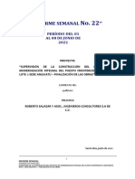 Informe Semanal de Seguimiento de Obra Del 02 Al 08 de Junio 2022