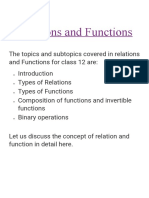 Relations and Functions