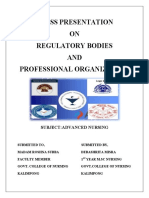 Class Presentation ON Regulatory Bodies AND Professional Organization