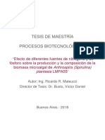 "Efecto de Diferentes Fuentes de Nitrógeno y de