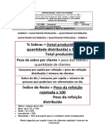 Exercicios - Sobras e Resto Ingestao - Respostas