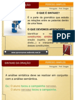 Slide - Sintaxe Da Oração - Período Simples