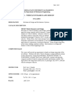 Me143 - Vehicle Dynamics and Design: California State University Sacramento The Department of Mechanical Engineering