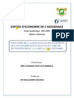 Industrie de L'assurance Et Financement de L'ã©conomie