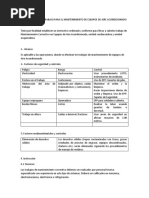 Procedimiento de Trabajo para El Mantenimiento de Equipos de Aire Acondicionado