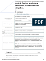 Examen - (AAB01) Cuestionario 4 - Realizar Una Lectura Comprensiva de La Unidad 6. Sistema Nervioso Simpático y Parasimpático