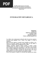 Integracion Metabolica Bioquimica