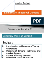 Economics Project: Elementary Theory of Demand