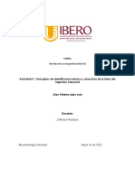 Conceptos de Identificación Teórica y Valoración de La Labor Del Ingeniero Industrial