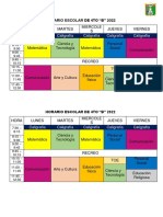 4to - B-Horario Escolar 2022 Actual