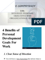 Basic LO1 - Integrate Personal Objectives With Organizational Goals