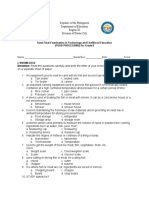 Semi-Final Examination in Technology and Livelihood Education (FOOD PROCESSING) For Grade 8