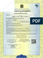 Certidão de Nascimento: Mateus Santos de Oliveira