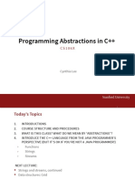 Programming Abstractions in C++: Cynthia Lee