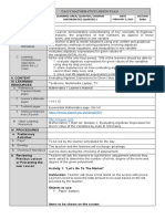 Grade Level 7 Learning Area/ Quarter / Domain Mathematics Quarter 2 Date Section Zara