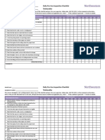 Daily Pre-Use Inspection Checklist Telehandler: Visual Inspection Items Day of The Month