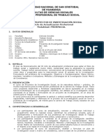 Sílabo de Proyectos de Investigación