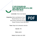 Origenes de Los Desastres Naturales Informe 3