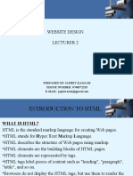 Website Design Lecturer 2: Prepared by Japhet Kaijage PHONE NUMBER: 0768572253