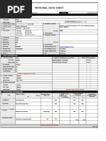 Personal Data Sheet: Q Q Q Q Q Q