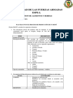 Plan Haccp en El Proceso de Producción de Un Menú