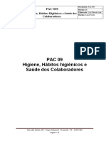 PAC 09 - Higiene, Hábitos Higiênicos e Saúde Dos Colaboradores