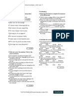 Intermediate Unit Test 7: Grammar Vocabulary