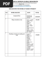 Breakdown For Work at Naira'S Project