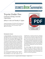 Toyota Under Fire Summary