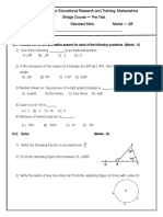 Pre Test STD 9 TH Maths Bridge Course