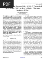 Corporate Social Responsibility (CSR) A Theoretical Literature On CSR Practices in Higher Education Institutes (HEIs)