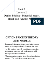 Unit 3 Option Pricing - Binomial Model, Black and Scholes Model