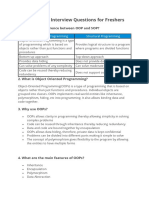 Basic Oops Interview Questions For Freshers: 1. What Is The Difference Between Oop and Sop?