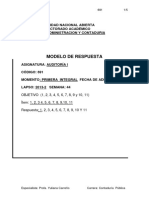 Modelo de Respuesta: Universidad Nacional Abierta Vicerrectorado Académico Área: Administracion Y Contaduria