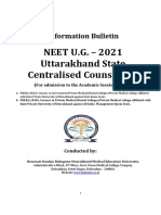 NEET U.G. - 2021 Uttarakhand State Centralised Counselling: Information Bulletin